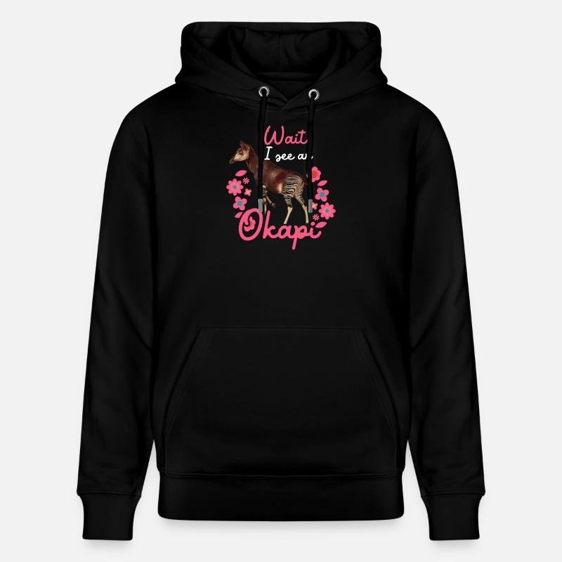 Attends, je vois un okapi - Sweat à capuche bio CRUISER Stanley/Stella Unisexe - noir