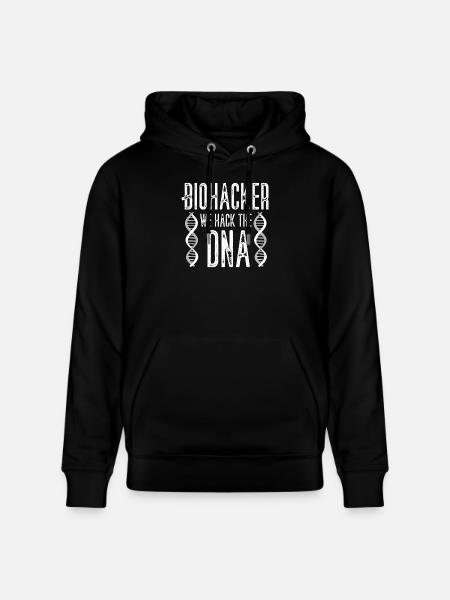 Biohacker we hack the DNA - Stanley/Stella CRUISER Unisex Organic Hoodie - black