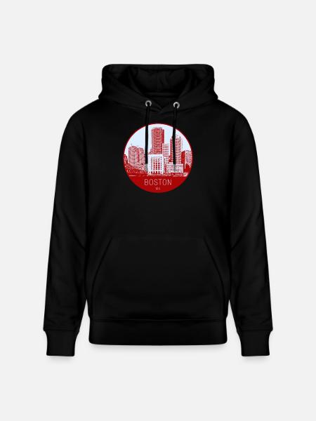 Boston Skyline Circle - Stanley/Stella CRUISER Unisex Organic Hoodie - black