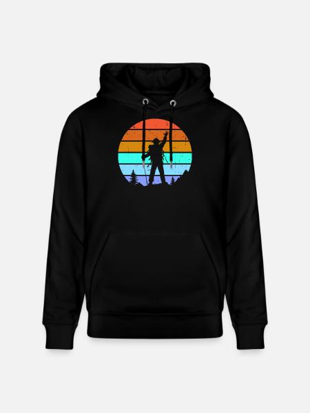 Mountaintops, mountaineering, hiking, hiking - Stanley/Stella CRUISER Unisex Organic Hoodie - black