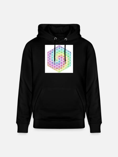 Livets blomst - 5. dimension - Mandala - kærlighed - Stanley/Stella CRUISER økologisk unisex-hoodie - sort