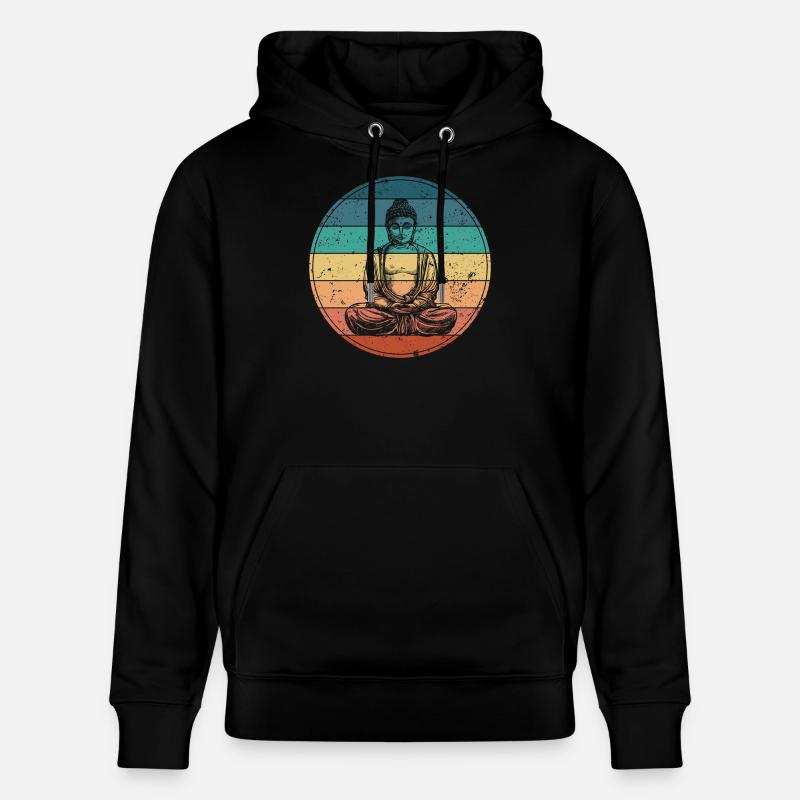 Buddha in der Regenbogen-Meditation - Stanley/Stella Unisex Bio-Hoodie CRUISER - Schwarz
