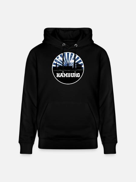 Hamburg Home Game Skyline - Stanley/Stella CRUISER Unisex Organic Hoodie - black