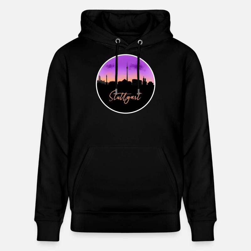 Stuttgart Fine Skyline - Stanley/Stella Unisex Bio-Hoodie CRUISER - Schwarz