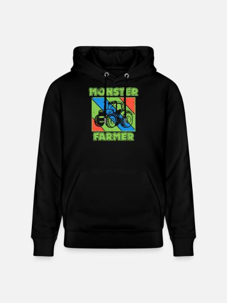 Farm Farmer Vehicle Statement Tractor - Stanley/Stella CRUISER Unisex Organic Hoodie - black
