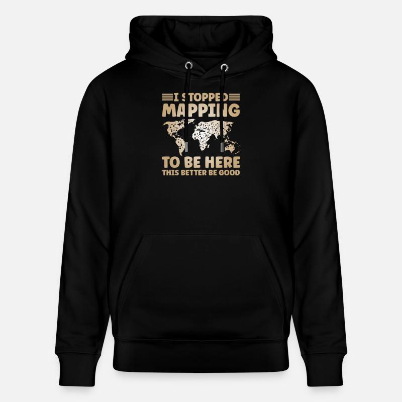 Conception cartographique - Sweat à capuche bio CRUISER Stanley/Stella Unisexe - noir