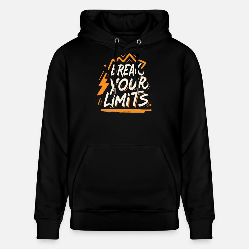 Sportgeschenk "Break your limits", Motivation - Stanley/Stella Unisex Bio-Hoodie CRUISER  - Schwarz