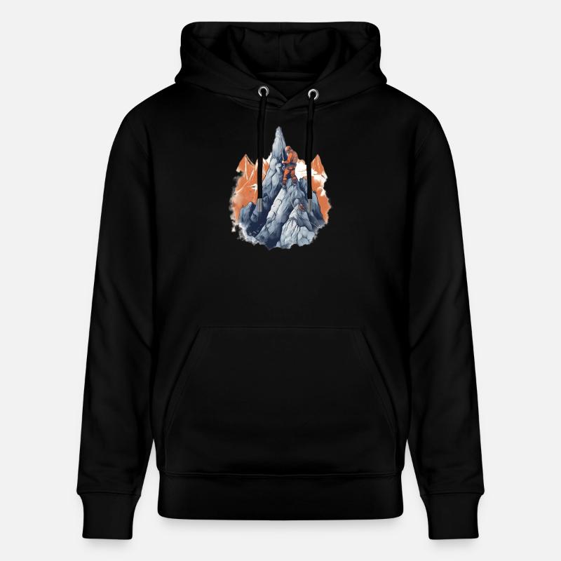 Bergsteiger beim Gipfelaufstieg - Stanley/Stella Unisex Bio-Hoodie CRUISER - Schwarz