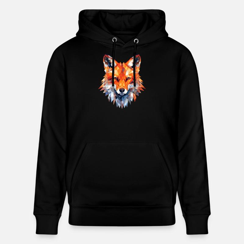 Fuchs Polygon Füchse Wald Polarfuchs Tier - Stanley/Stella Unisex Bio-Hoodie CRUISER  - Schwarz