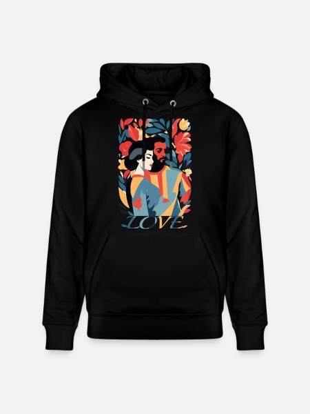 Abstrakte Kunst Mann und Frau - Stanley/Stella Unisex Bio-Hoodie CRUISER - Schwarz