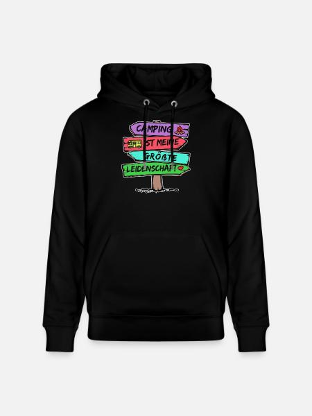 Camping Statement Wanderlust Wanderer Herz Camper - Stanley/Stella Unisex Bio-Hoodie CRUISER  - Schwarz