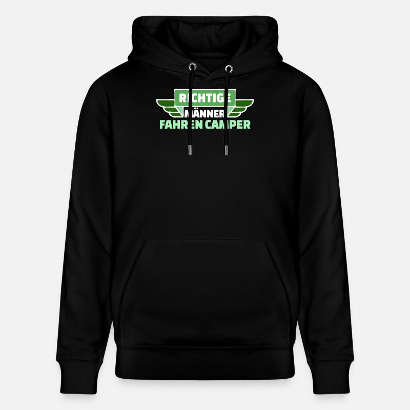 Camping Wanderer Camper Wanderlust Statement - Stanley/Stella Unisex Bio-Hoodie CRUISER  - Schwarz