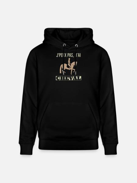 Cheval dressage poney - Sweat à capuche bio CRUISER Stanley/Stella Unisexe - noir