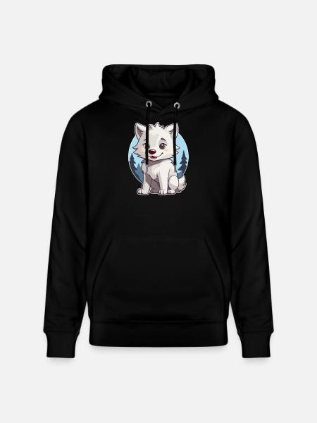 Niedlicher Wolf oder Hund Husky - Stanley/Stella Unisex Bio-Hoodie CRUISER  - Schwarz
