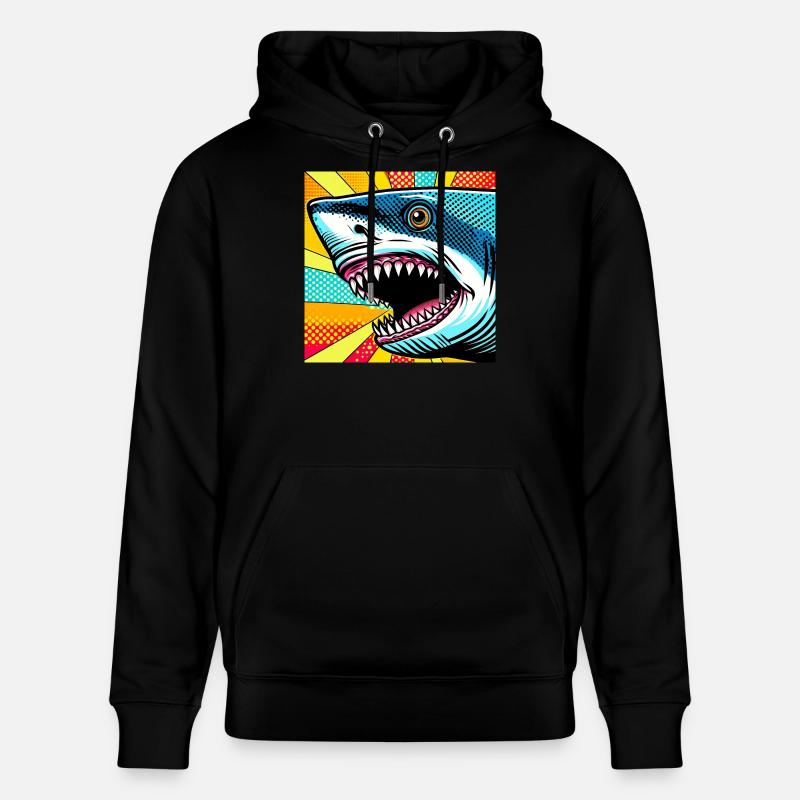 Requin Pop Art - Sweat à capuche bio CRUISER Stanley/Stella Unisexe - noir