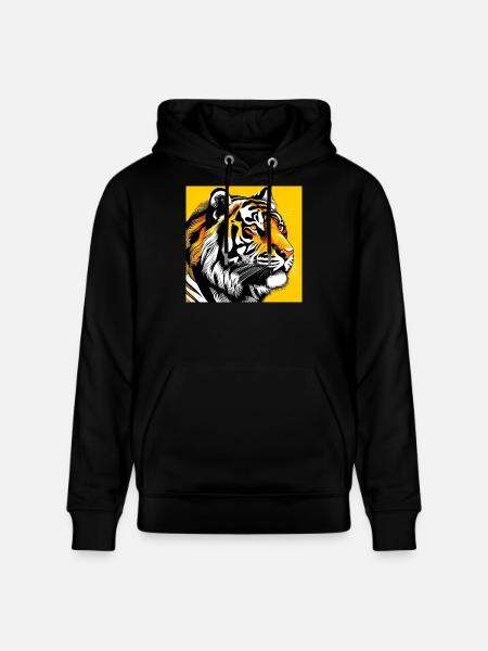 Tiger Pop Art - Stanley/Stella CRUISER Unisex Organic Hoodie - black