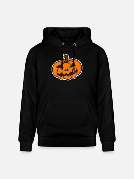Funny Halloween Pumpkin Mock-up - Stanley/Stella CRUISER Unisex Organic Hoodie - black