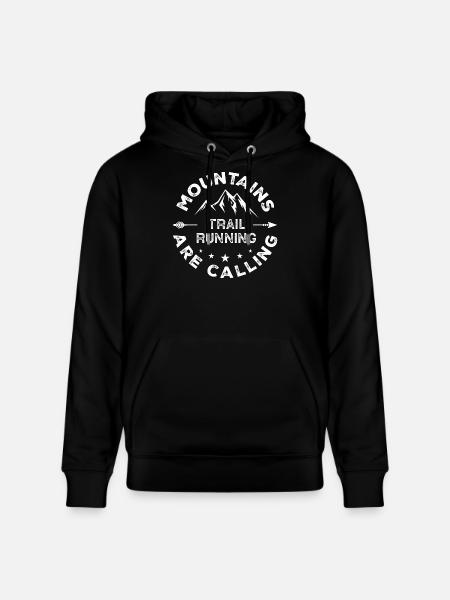 Trail Running - Mountains Are Calling - Stanley/Stella CRUISER Unisex Organic Hoodie - black