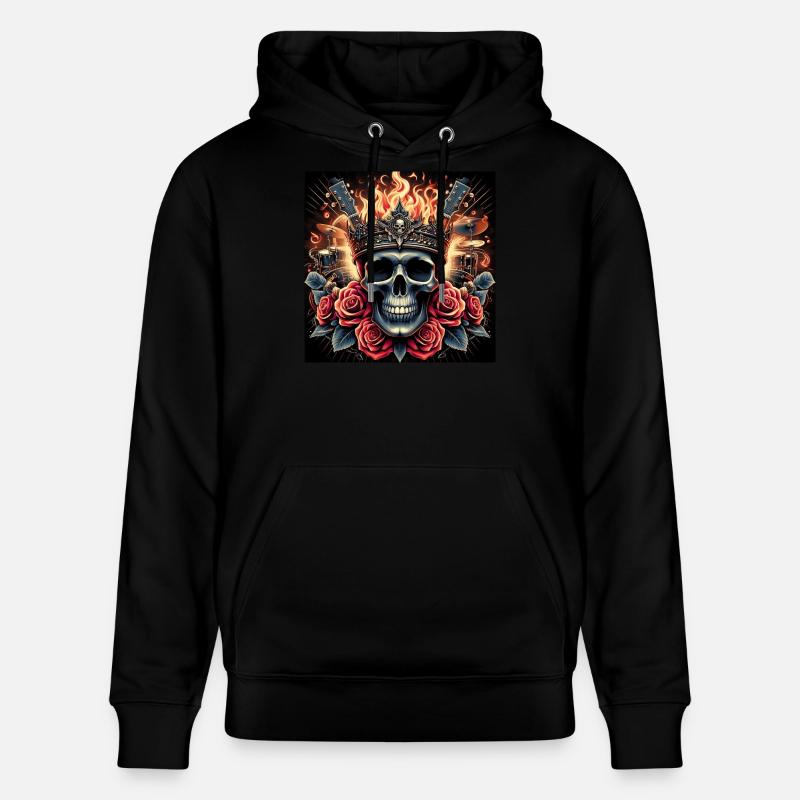 Crâne brûlant - Sweat à capuche bio CRUISER Stanley/Stella Unisexe - noir