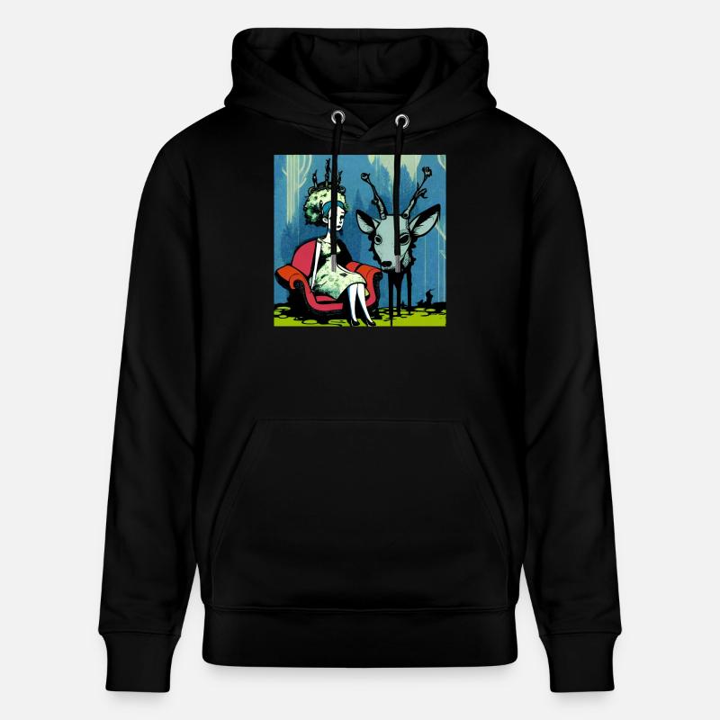 Psychedelic deer 01 - Sweat à capuche bio CRUISER Stanley/Stella Unisexe - noir