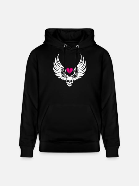 Skull Broken Heart Anti Valentine's Day - Stanley/Stella CRUISER Unisex Organic Hoodie - black