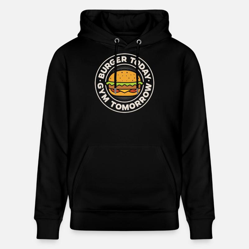 Burger aujourd’hui, gym demain - Sweat à capuche bio CRUISER Stanley/Stella Unisexe - noir