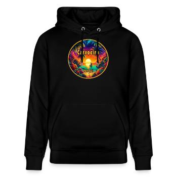 Carvoeiro Portugal Algarve sunset - Stanley/Stella CRUISER Unisex Organic Hoodie - black - Front - Alina (178cm) & Michal (187cm)