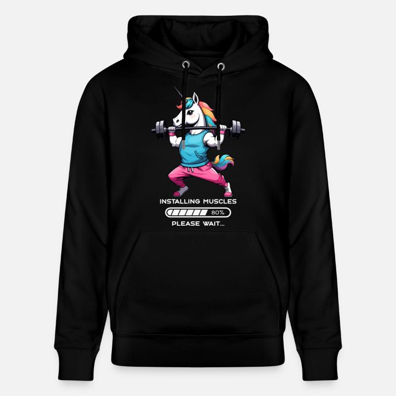 Bodybuilder Einhorn - Stanley/Stella Unisex Bio-Hoodie CRUISER  - Schwarz