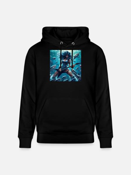 Metalhead among sharks - Stanley/Stella CRUISER Unisex Organic Hoodie - black