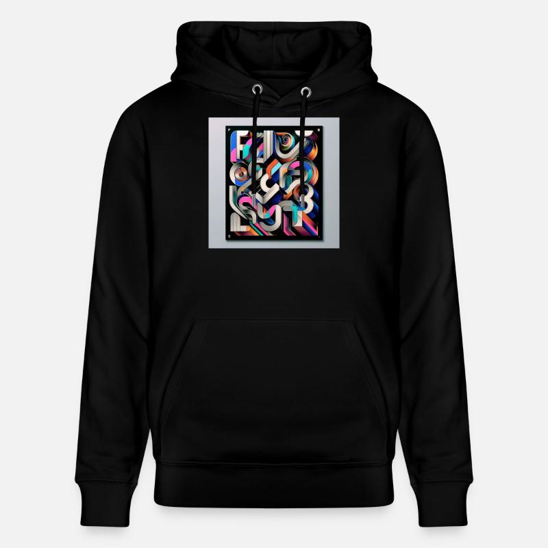 Typographie expérimentale - Sweat à capuche bio CRUISER Stanley/Stella Unisexe - noir