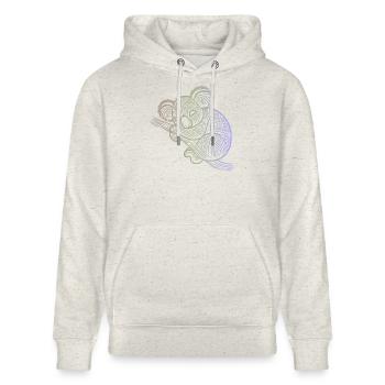 Koala in Aborigine-Mustern, Stammesmuster - Stanley/Stella Unisex Bio-Hoodie CRUISER  - Beige meliert - Vorne - Alina (178cm) & Michal (187cm)