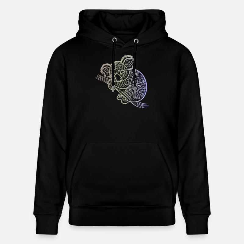 koala en motifs aborigènes , tribal - Sweat à capuche bio CRUISER Stanley/Stella Unisexe - noir