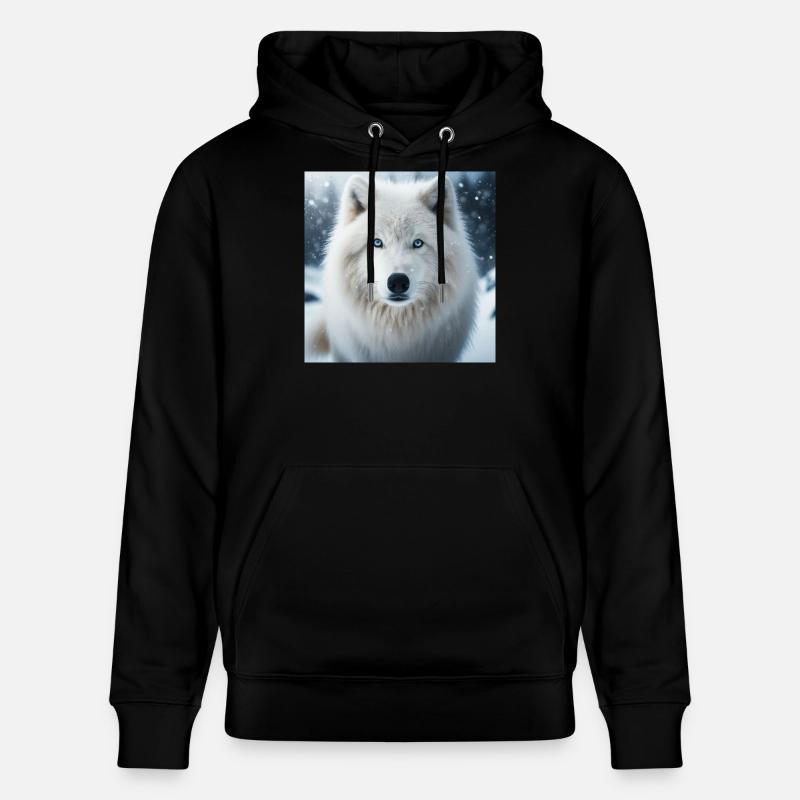 Arktischer Wolf - Stanley/Stella Unisex Bio-Hoodie CRUISER  - Schwarz