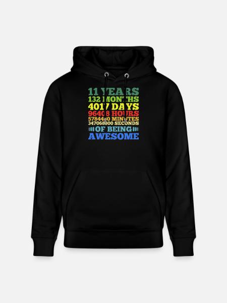 11 Years Of Being Awesome - Stanley/Stella CRUISER Unisex Organic Hoodie - black