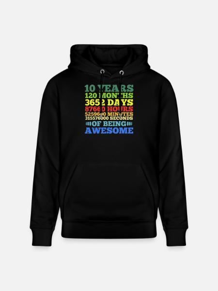 Ten Years of Being Awesome - Stanley/Stella CRUISER Unisex Organic Hoodie - black