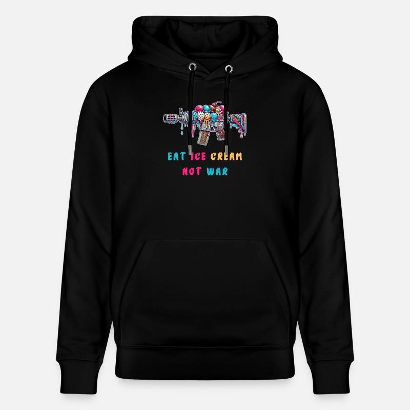 Eiscreme statt Krieg - Stanley/Stella Unisex Bio-Hoodie CRUISER  - Schwarz