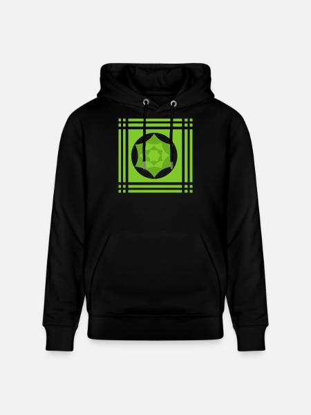 Geometric play of colours in green - Stanley/Stella CRUISER Unisex Organic Hoodie - black