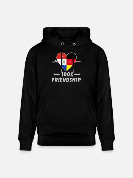 Paraguay and Germany 100% friendship - Stanley/Stella CRUISER Unisex Organic Hoodie - black