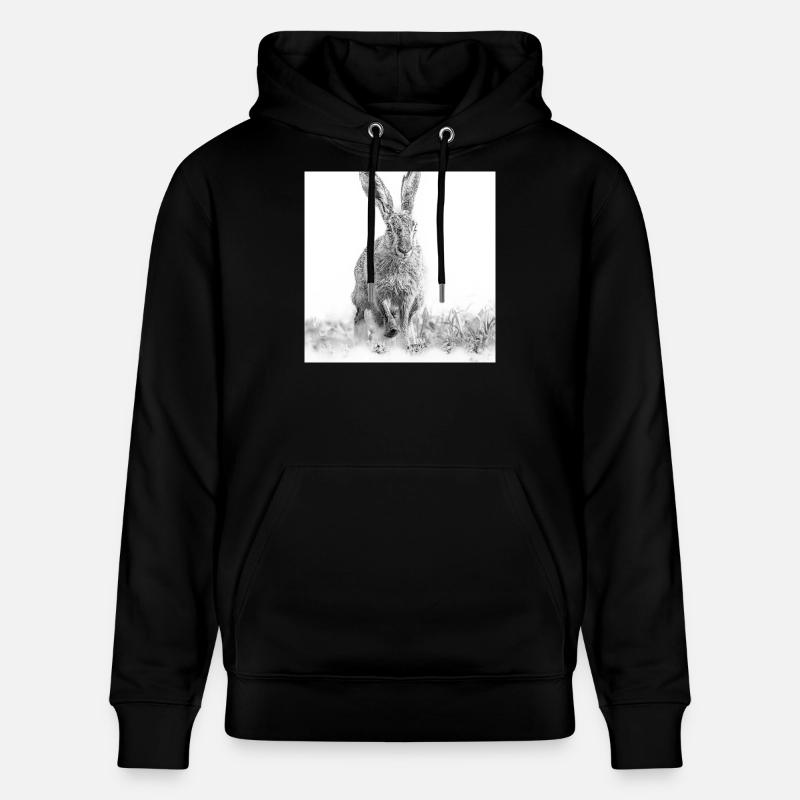 Lapin sautillant noir blanc - Sweat à capuche bio CRUISER Stanley/Stella Unisexe - noir