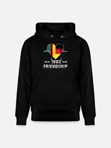 Cameroon and Germany 100% friendship - Stanley/Stella CRUISER Unisex Organic Hoodie - black