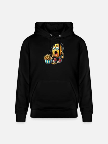 Funny french fries potato design - Stanley/Stella CRUISER Unisex Organic Hoodie - black