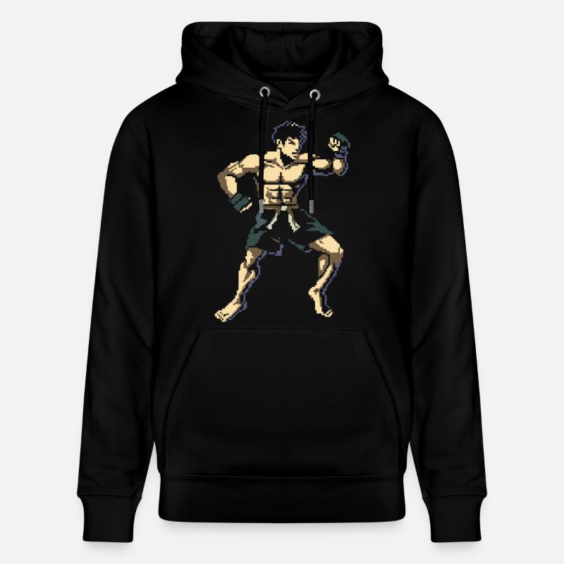 Kickboxer Pixel Grafik - Stanley/Stella Unisex Bio-Hoodie CRUISER - Schwarz