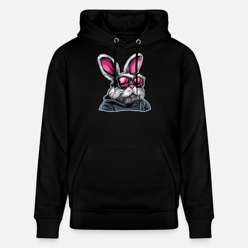 Lapin à lunettes de soleil néon en sweat à capuche - Sweat à capuche bio CRUISER Stanley/Stella Unisexe - noir