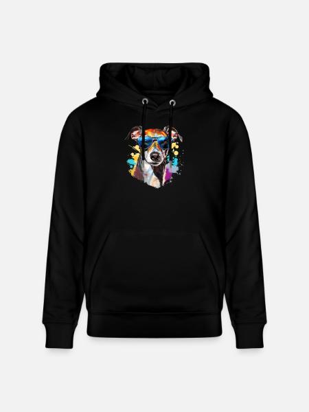 Wind chime with sunglasses - Stanley/Stella CRUISER Unisex Organic Hoodie - black