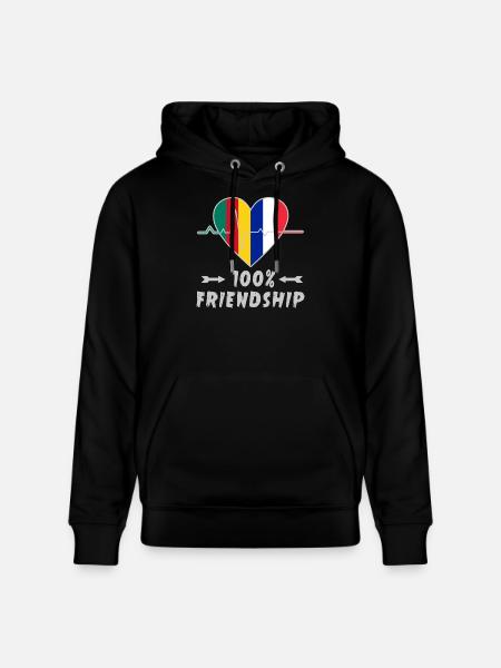 Cameroon and France 100% friendship - Stanley/Stella CRUISER Unisex Organic Hoodie - black