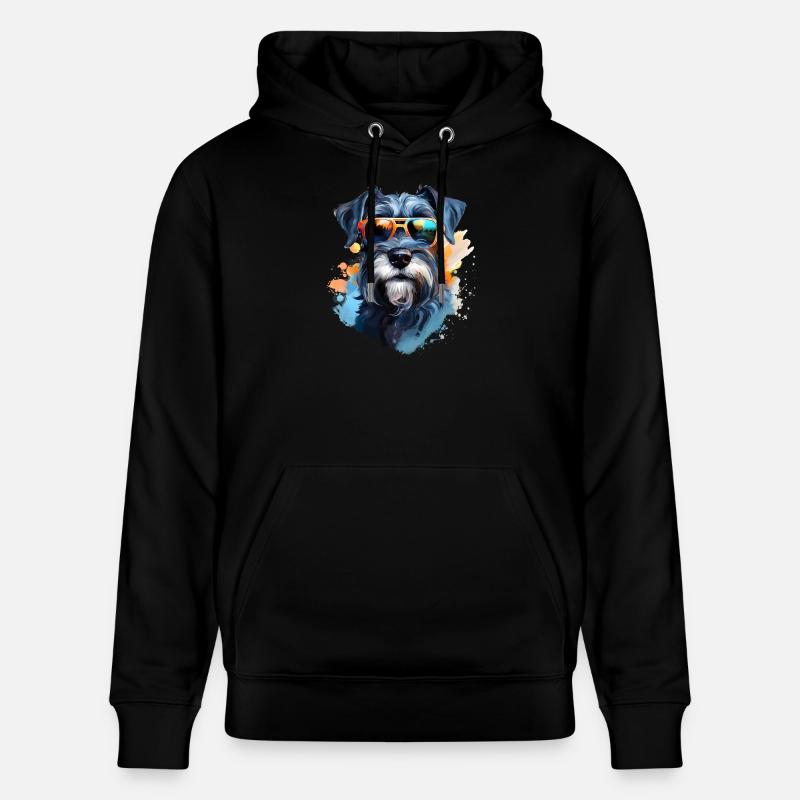 Schnauzer avec lunettes de soleil - Sweat à capuche bio CRUISER Stanley/Stella Unisexe - noir