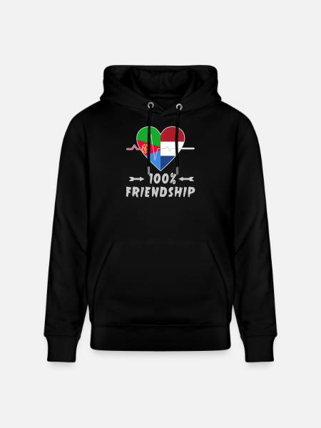 Eritrea and Netherlands 100% friendship - Stanley/Stella CRUISER Unisex Organic Hoodie - black