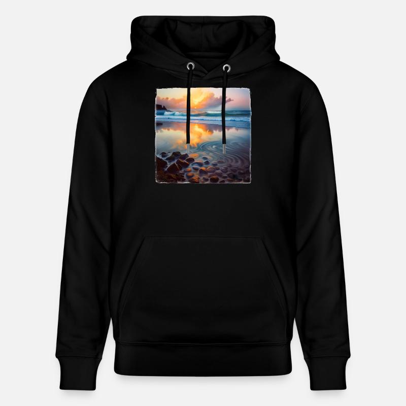 Plage Cailloux - Sweat à capuche bio CRUISER Stanley/Stella Unisexe - noir