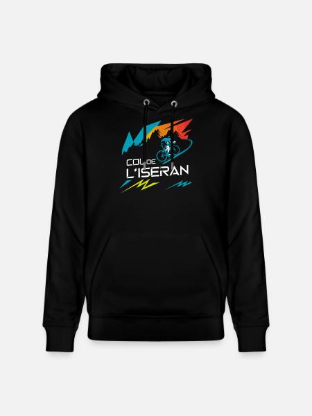 Col de l’Iseran Cycling Art - Stanley/Stella CRUISER Unisex Organic Hoodie - black