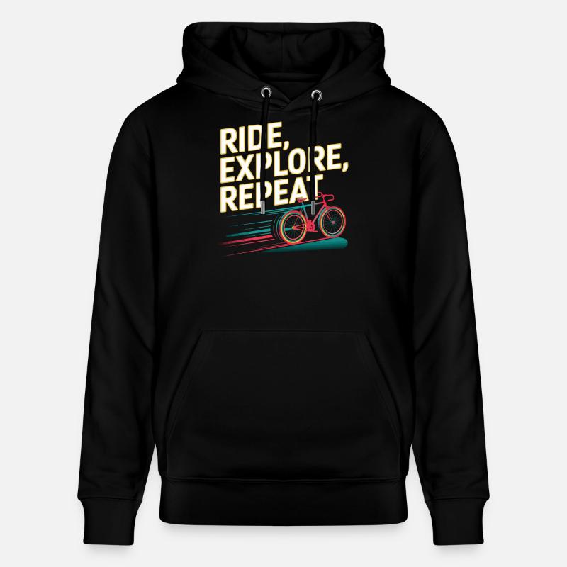 Ride Explore Repeat - Sweat à capuche bio CRUISER Stanley/Stella Unisexe - noir